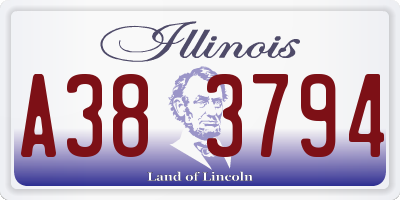 IL license plate A383794