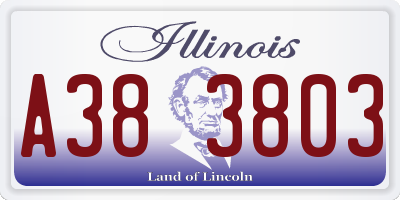 IL license plate A383803
