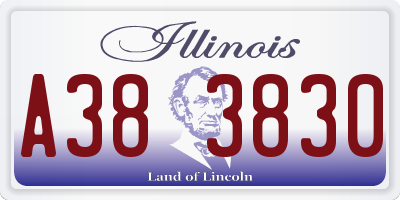 IL license plate A383830