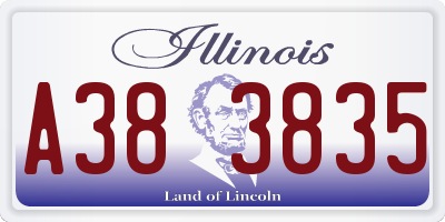 IL license plate A383835