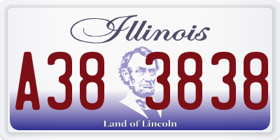 IL license plate A383838