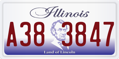 IL license plate A383847