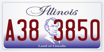 IL license plate A383850