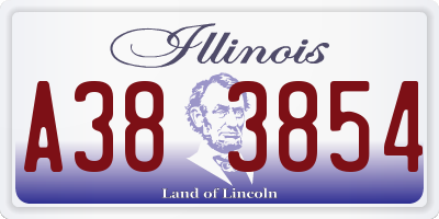 IL license plate A383854