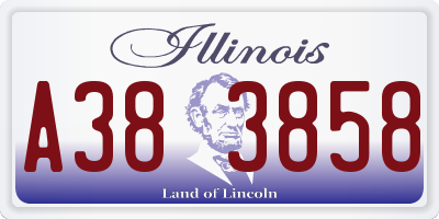 IL license plate A383858