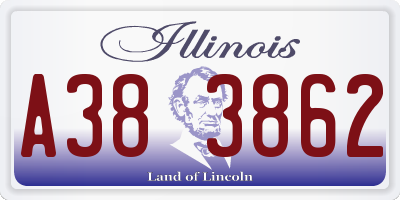 IL license plate A383862