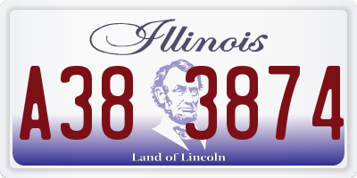 IL license plate A383874
