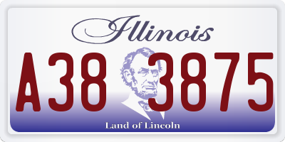 IL license plate A383875