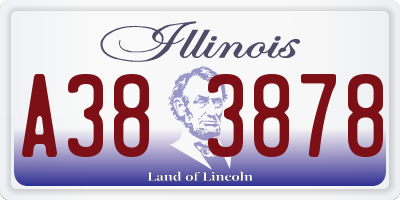 IL license plate A383878