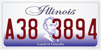 IL license plate A383894