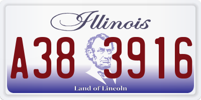 IL license plate A383916