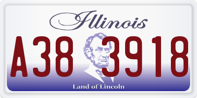 IL license plate A383918