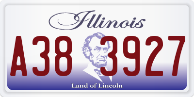 IL license plate A383927