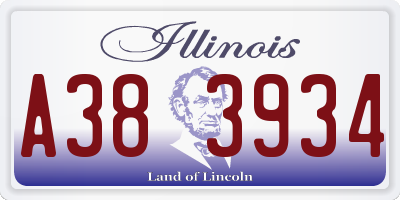 IL license plate A383934