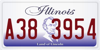 IL license plate A383954