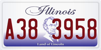 IL license plate A383958