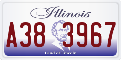 IL license plate A383967
