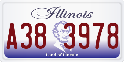 IL license plate A383978
