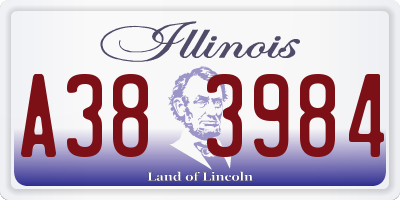 IL license plate A383984