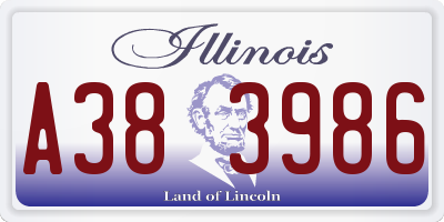 IL license plate A383986