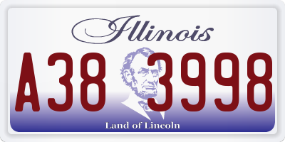 IL license plate A383998