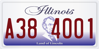 IL license plate A384001