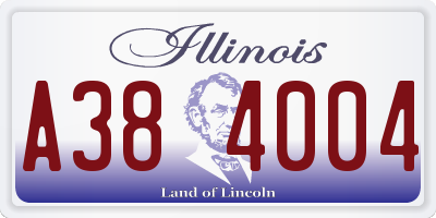 IL license plate A384004