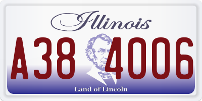 IL license plate A384006