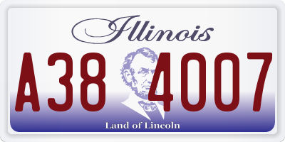 IL license plate A384007