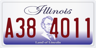 IL license plate A384011