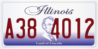 IL license plate A384012