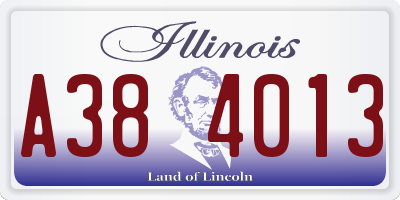 IL license plate A384013