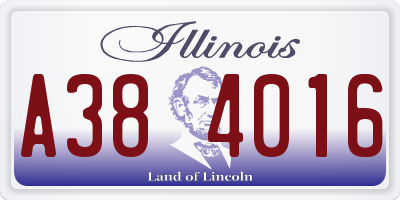 IL license plate A384016