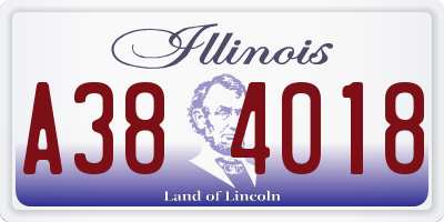 IL license plate A384018