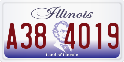 IL license plate A384019