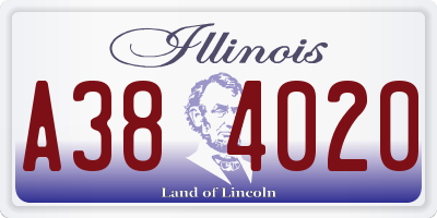IL license plate A384020