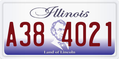 IL license plate A384021