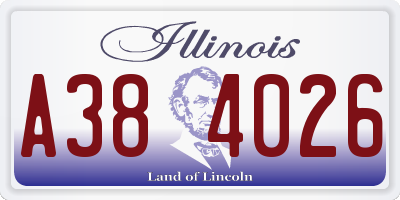 IL license plate A384026
