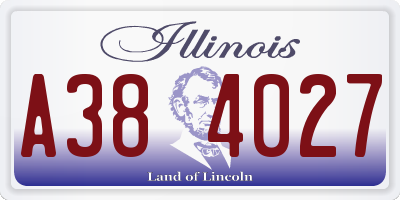 IL license plate A384027