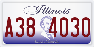 IL license plate A384030