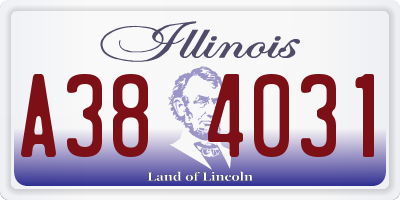IL license plate A384031