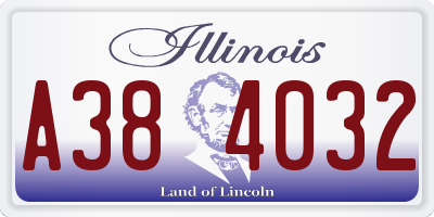 IL license plate A384032