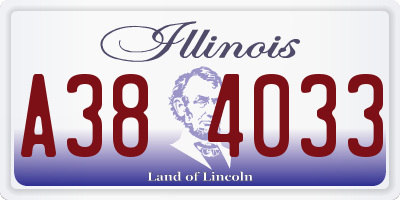 IL license plate A384033