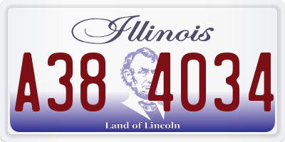 IL license plate A384034