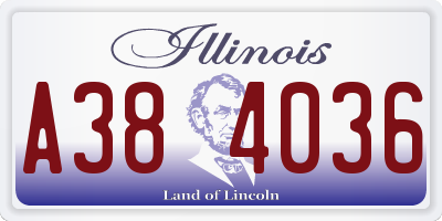 IL license plate A384036
