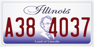IL license plate A384037