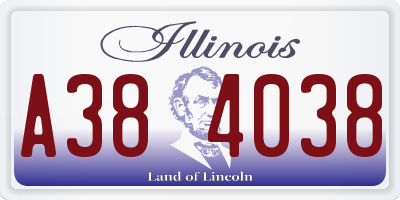 IL license plate A384038