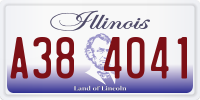 IL license plate A384041