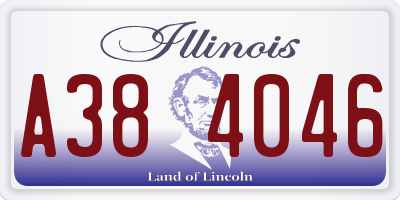 IL license plate A384046
