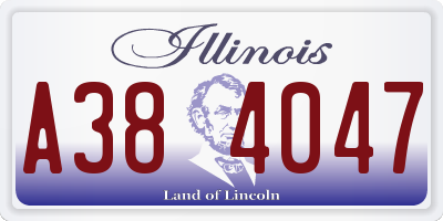 IL license plate A384047